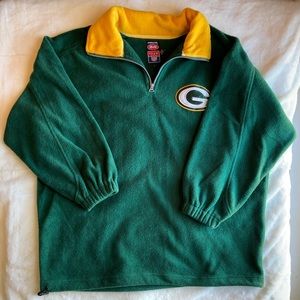 Green Bay Fleece Pullover Quarter-zip Sweatshirt VTG Y2K